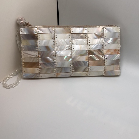 Mad Bags Abalone Sliver Wallet Handmade Shell Purse Zipper Closure. EC - Picture 3 of 11